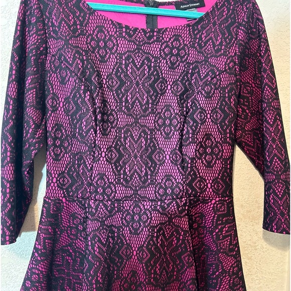 Ashley Stewart Tops - Ashley Stewart Pink N Black lace  Top #3021